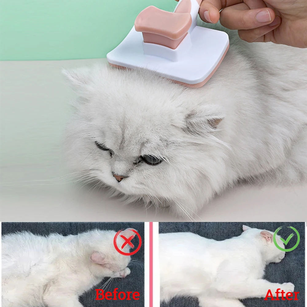 Self Cleaning Slicker Brush For Dogs, Cats Pets-One Click Cleaning Function-Gentle Effective Cat - view 6