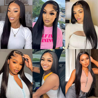 4x6 Lace Front Human Hair Wig, Straight, Natural Color, Density - view 3