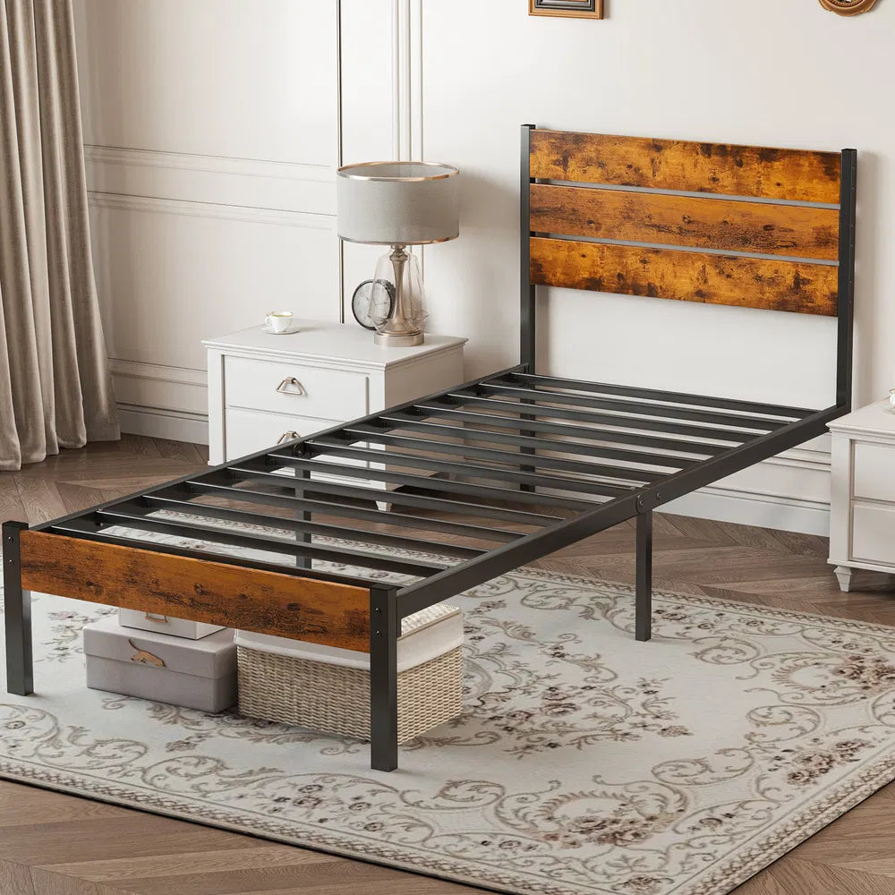 Metal Platform Bed Frame - Mattress Foundation With Headboard And And Footboard - view 5