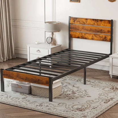 Metal Platform Bed Frame - Mattress Foundation With Headboard And And Footboard - view 5