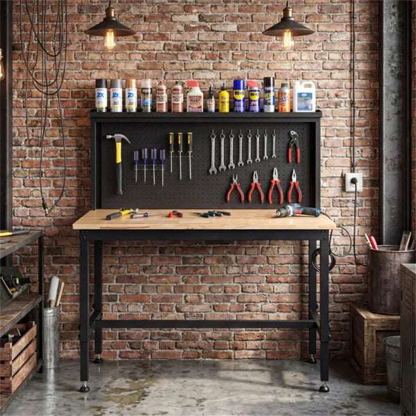 48" Heavy-Duty Workbench 2000LBS Capacity 7-Level Height Adjustable with Built-in Power Strip - view 3