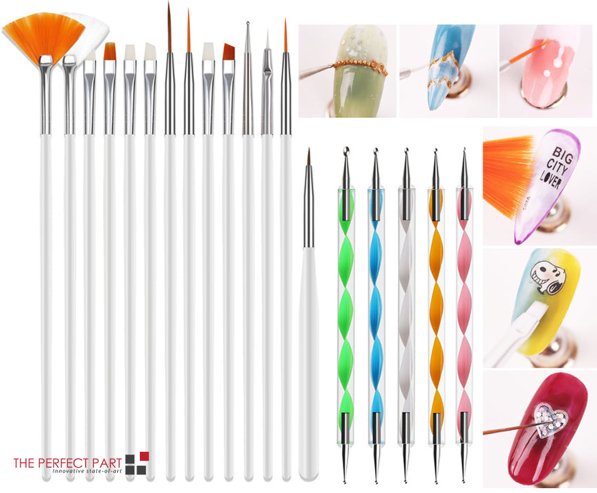 20PCS/Set Nail Art Design Dotting Painting Drawing Polish Brush Pen Tools UV Gel - view 4