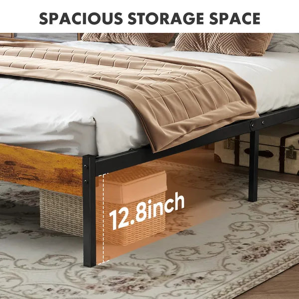 Metal Platform Bed Frame - Mattress Foundation With Headboard And And Footboard - view 8