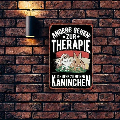 1PC Vintage Rabbit Funny German Slogan Metal Sign Rustic Wall Art Decor For Bedroom Bar Garage Indoor Outdoor Garden - view 3