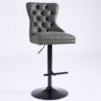 Aged And Retro PU Swivel Barstools Adjusatble Seat Height From 26-33 Inch - view 9