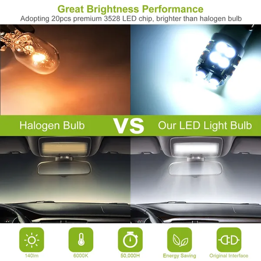 10Pcs 12V T10 LED Light Bulb Wedge Base Interior Dome Map LED Lights License Plate Trunk Side - view 2