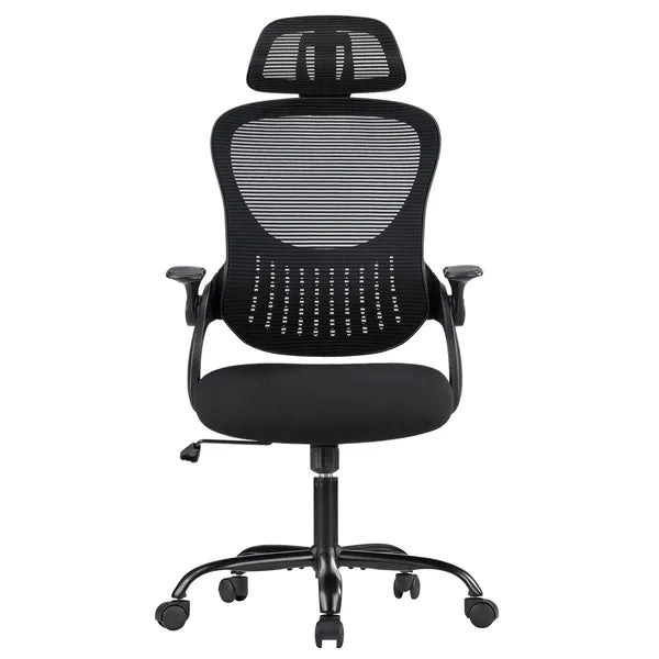 Ergonomic Office Computer Desk Chair, Mesh High Back Rolling Swivel Adjustable Task Chair With Headrest And Flip-up