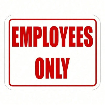Employees Only Self Adhesive Metal Door Sign Office Business Warning Wall Decor