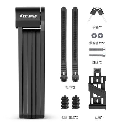Bicycle Folding Lock 2 Keys 87cm High Security Alloy Steel Lock For MTB Road Bike E-Bike Anti-Theft Foldable Lock - view 4