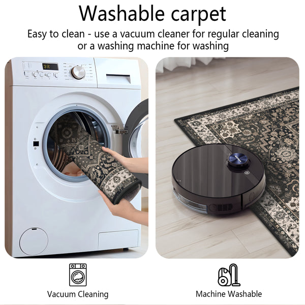 Kitchen Rug Sets Of 3 Washable Boho Kitchen Rugs And Runner Carpets Non Slip Kitchen Area Rug For Laundry Room Entryway - view 3