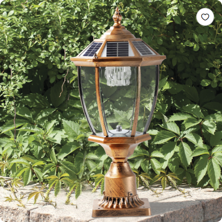 20 Golden Solar Powered LED Outdoor Lantern, Vintage Garden Light With Elegant Glass Design For Pathways, Yards - view 9