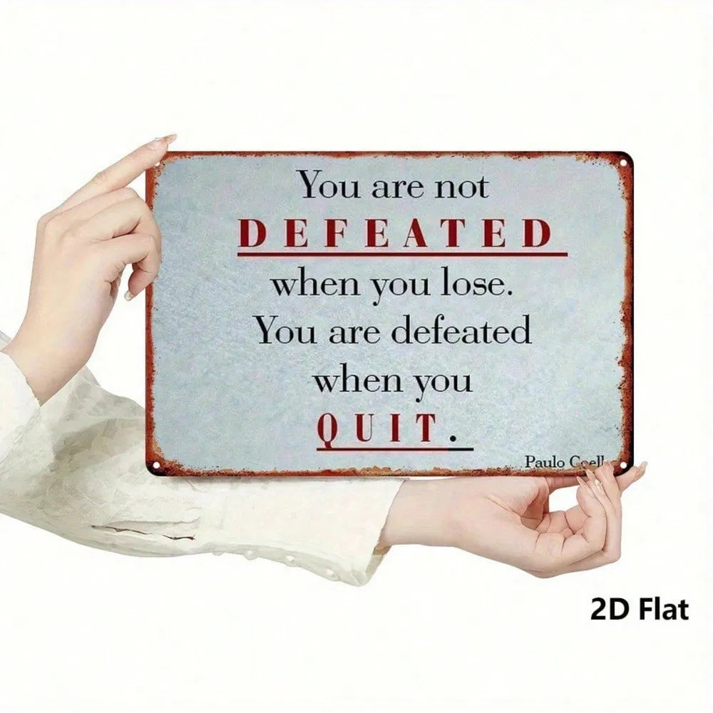 Never Give Up Inspirational Metal Sign 8x12 Inch Vintage Wall Art, Waterproof Rustproof 2D Flat Iron Plaque - view 6