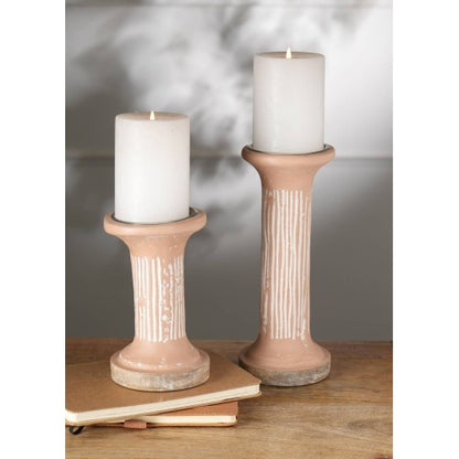 Brown EcoMix Pillar Tall Candle Holder Sustainable Candle Stand For Elegant Lighting