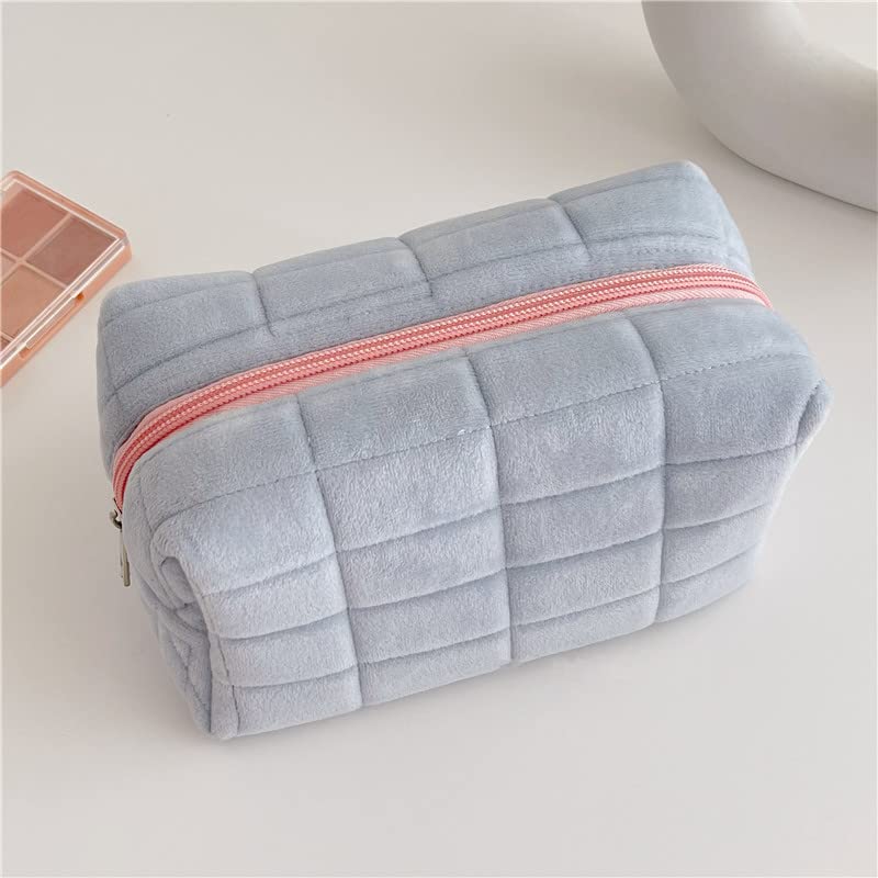 Plush Makeup Bag Checkered Cosmetic Bag Cosmetic Travel Bag Large Zipper Travel Toiletry Bag Portable Multi Functional - view 8