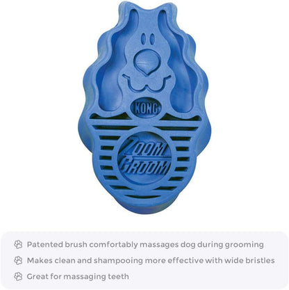 Dog Brush For Grooming And Shampooing - Blue Brush For Dogs - view 2