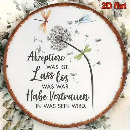 Vintage French Aluminum Sign 8x8 Inch Accept Reality Let Go Of The Past Motivational Wall Decor Nature Trust Plaque - view 4
