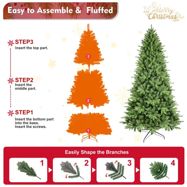 Artificial 6ft Green Christmas Tree With 1168 PE/PVC Mixed Branch Tips - view 3