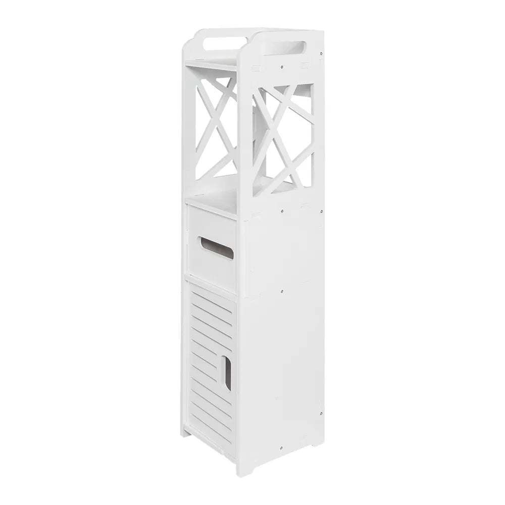 Bathroom Storage Shelf Drawer Multi Compartment Organizer Water Proof Anti Decay Anti Rot Environmental Friendly White - view 4
