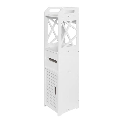 Bathroom Storage Shelf Drawer Multi Compartment Organizer Water Proof Anti Decay Anti Rot Environmental Friendly White - view 4