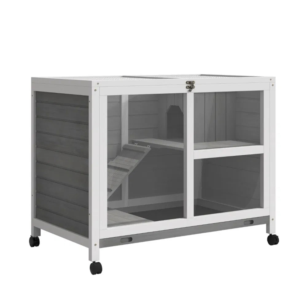 Pet cage / Wood Rabbit Hutch-Gray - view 7