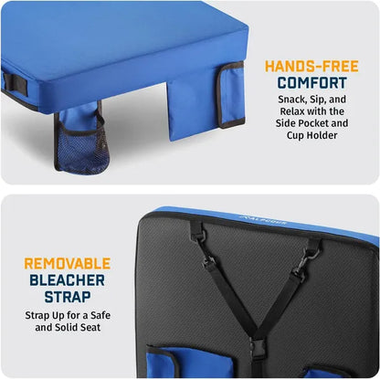 Alpcour Portable Extra Thick Stadium Seat Cushion - 21x 15 Inch Bleacher Cushion With Side Pocket - view 3