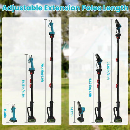 4-in-1 Pole Pruning Shears, Electric Pruning Shears & Pole Saws For Tree Trimming With 7 Adjustable Head Angles - view 6