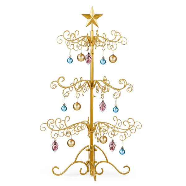 3ft Wrought Iron Christmas Tree, Metal Ornament Display Tree Stand For For Holiday Party Home Decor - view 10
