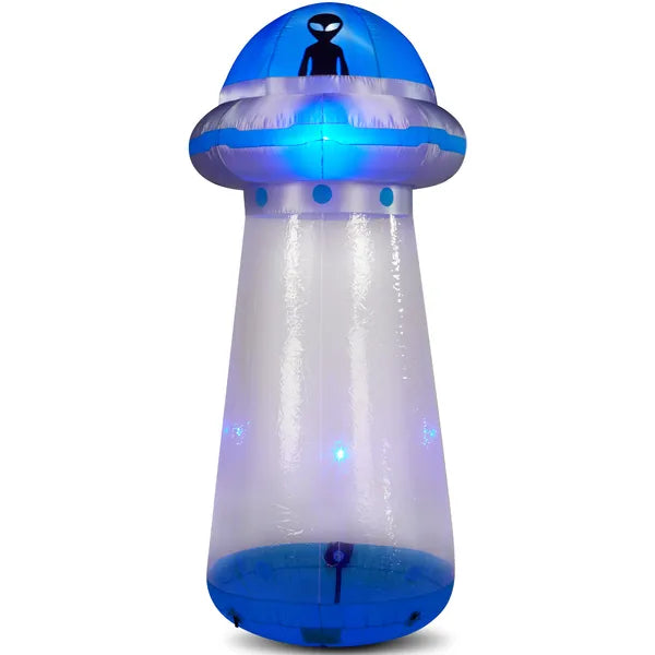 8.8 FT Halloween Inflatable UFO Yard Decoration, Fun Tall Blow Up Yard Decor With Built-in LED Lights And Stand Inside - view 5