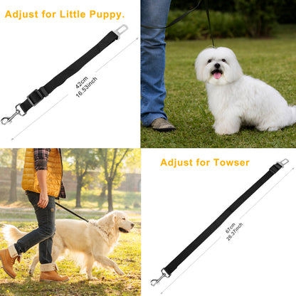2Pcs Pet Dog Seat Belt Leash Adjustable Pet Dog Cat Safety Leads Harness Car Vehicle Nylon Fabric Seatbelt Strap - view 8