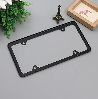 2x High Quality Stainless Steel Metal License Plate Frame Tag Cover Black New US - view 3