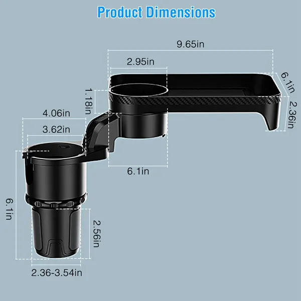 Car Cup Holder Tray 360° Rotating Car Bottle Holder Expander Adapter - view 5