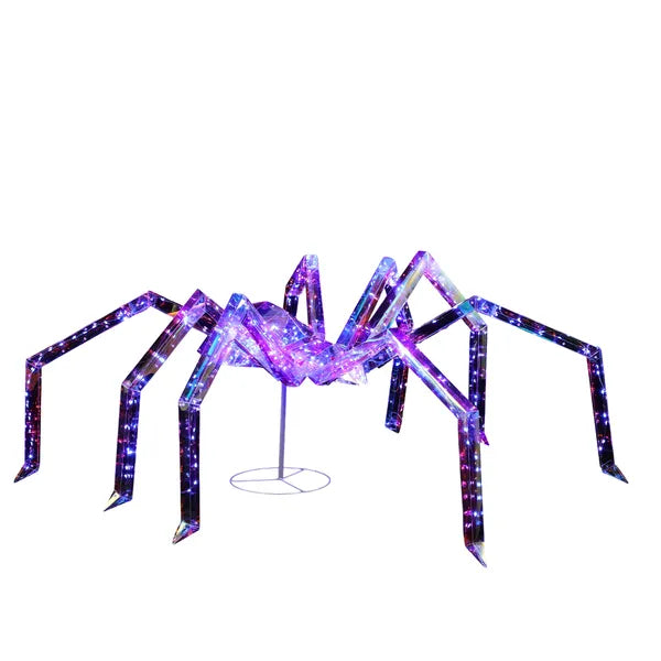 3FT Halloween Decorations Light Up Spider, Outdoor Halloween Decor Lighted Iridescent Spider