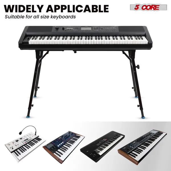 5 Core Keyboard Stand Adjustable Electric Digital Piano Synth Holder Heavy Duty For 54-88 Key Boards - view 3