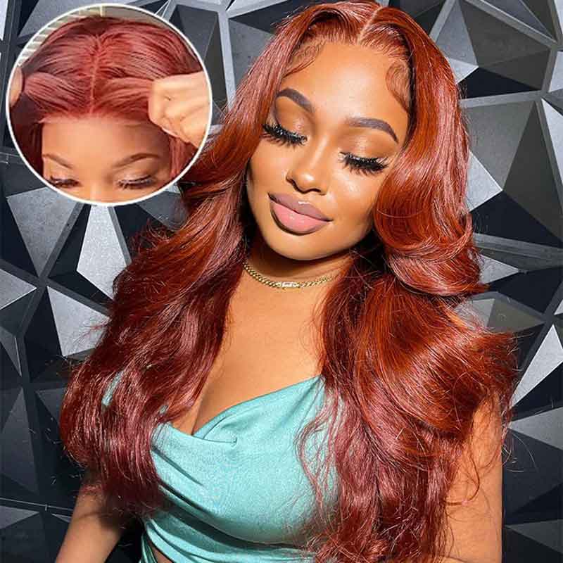 4x6 Lace Human Hair Wig Reddish-Brown Body Wave, Density, 10 Inches - view 5