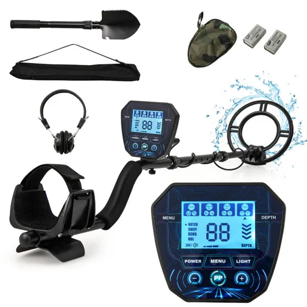 Black Metal Detector, IP67 Waterproof Coil & 4 Detection Modes, 10" Max Detection Depth