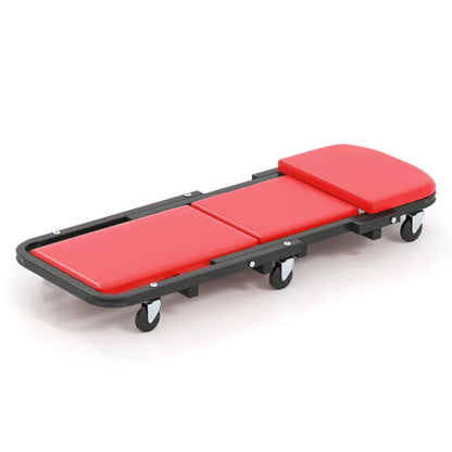 Foldable Garage Creeper With Padded Seat, 6 Universal Casters Dual-Mode Repair Tool For Workshop - view 4