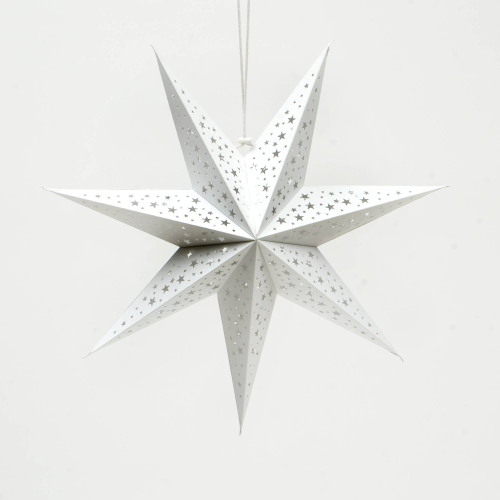White Handmade Paper Star 60 Cm - White-Festive - view 4