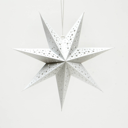 White Handmade Paper Star 60 Cm - White-Festive - view 4