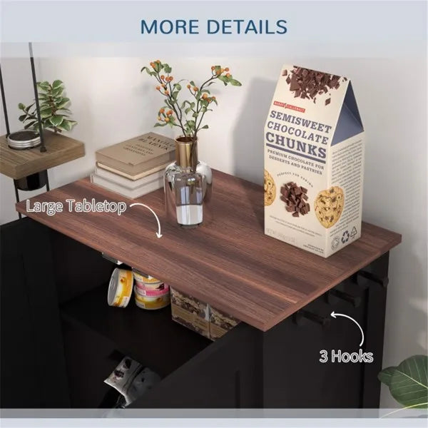 Dog Food Storage Cabinet-Black - view 6