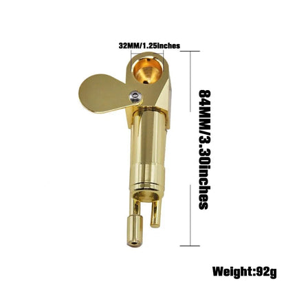 Brass Tobacco Smoking Pipe w / Stash Storage Cylinder Chamber Metal w / Lid Bowl - view 9