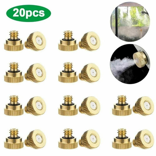 20x Brass Misting Nozzles Mister Sprinkler Outdoor Cooling System Garden Sprayer - view 2