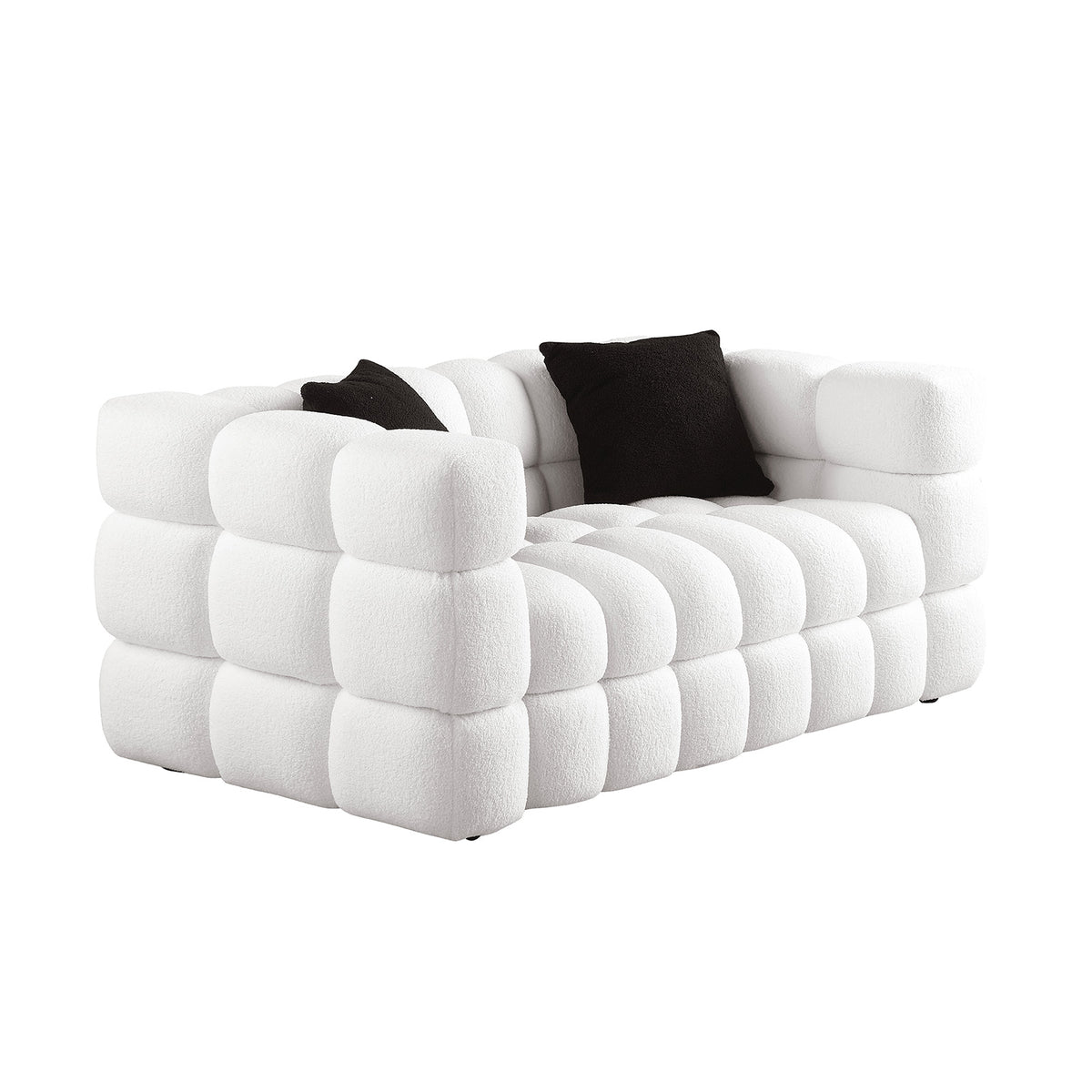 62.2length,35.83inch Deepth,human Body Structure For USA People, Marshmallow Sofa,boucle Sofa,White Color, 2 Seater - view 3