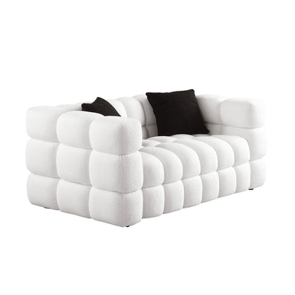 62.2length,35.83inch Deepth,human Body Structure For USA People, Marshmallow Sofa,boucle Sofa,White Color, 2 Seater - view 3
