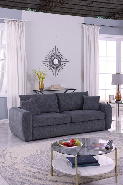 Modern Minimalist Comfortable Fabric GREY Sofa - view 9
