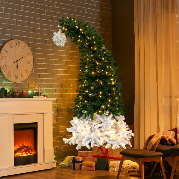 6 FT Santa Hat Style Pre-lit Christmas Tree, Hinged Artificial Xmas Tree Pine Tree With 250 Warm White Lights - view 2