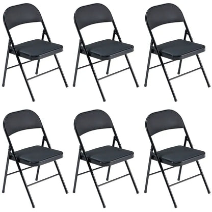 6pcs Elegant Foldable Iron & PVC Chairs For Convention & Exhibition Black