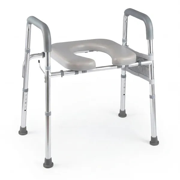 Adjustable Raised Toilet Seat (25.5"-28" Width X 27"-31" Height), 300LBS Capacity With Armrests & Storage Pouch - view 5