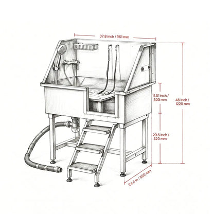 Stainless Steel Dog Washing Station - view 3