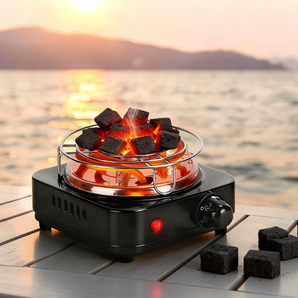 Electric Charcoal Burner For Hookah - 500W Fast Heating, 5 Temperature Gears, Thermostat Safety & Stainless Steel Coil - view 3