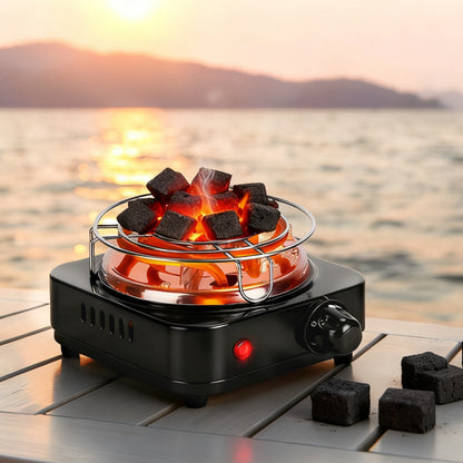 Electric Charcoal Burner For Hookah - 500W Fast Heating, 5 Temperature Gears, Thermostat Safety & Stainless Steel Coil - view 3
